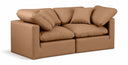 Indulge 70" Vegan Leather Upholstered 2pc. Modular Loveseat - Cognac