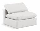 Indulge Vegan Leather Upholstered Armless Modular Chair - Cream