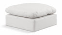 Indulge Vegan Leather Upholstered Modular Ottoman - Cream