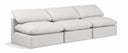 Indulge 105" Vegan Leather Upholstered 3pc. Armless Modular Sofa - Cream