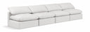 Indulge 140" Vegan Leather Upholstered 4pc. Armless Modular Sofa - Cream