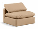 Indulge Vegan Leather Upholstered Armless Modular Chair - Tan