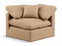 Indulge Vegan Leather Upholstered Corner Modular Chair - Tan
