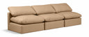 Indulge 105" Vegan Leather Upholstered 3pc. Armless Modular Sofa - Tan