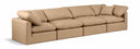 Indulge 140" Vegan Leather Upholstered 4pc. Modular Sofa - Tan