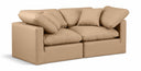 Indulge 70" Vegan Leather Upholstered 2pc. Modular Loveseat - Tan