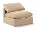 Indulge Velvet Upholstered Armless Modular Chair - Beige