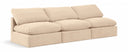 Indulge 105" Velvet Upholstered 3pc. Armless Modular Sofa - Beige