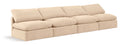 Indulge 140" Velvet Upholstered 4pc. Armless Modular Sofa - Beige