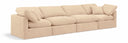 Indulge 140" Velvet Upholstered 4pc. Modular Sofa - Beige