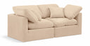 Indulge 70" Velvet Upholstered 2pc. Modular Loveseat - Beige