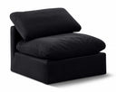 Indulge Velvet Upholstered Armless Modular Chair - Black