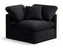 Indulge Velvet Upholstered Corner Modular Chair - Black