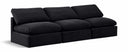 Indulge 105" Velvet Upholstered 3pc. Armless Modular Sofa - Black