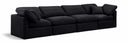 Indulge 140" Velvet Upholstered 4pc. Modular Sofa - Black