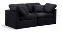 Indulge 70" Velvet Upholstered 2pc. Modular Loveseat - Black