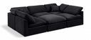 Indulge 105" Velvet Upholstered 6pc. Modular Sectional - Black