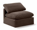 Indulge Velvet Upholstered Armless Modular Chair - Brown