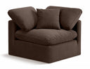 Indulge Velvet Upholstered Corner Modular Chair - Brown
