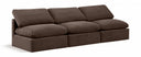 Indulge 105" Velvet Upholstered 3pc. Armless Modular Sofa - Brown
