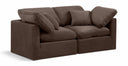 Indulge 70" Velvet Upholstered 2pc. Modular Loveseat - Brown