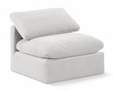 Indulge Velvet Upholstered Armless Modular Chair - Cream