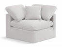 Indulge Velvet Upholstered Corner Modular Chair - Cream