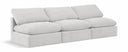 Indulge 105" Velvet Upholstered 3pc. Armless Modular Sofa - Cream