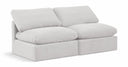 Indulge 70" Velvet Upholstered 2pc. Armless Modular Loveseat - Cream