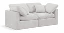 Indulge 70" Velvet Upholstered 2pc. Modular Loveseat - Cream