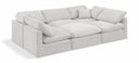 Indulge 105" Velvet Upholstered 6pc. Modular Sectional - Cream