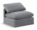 Indulge Velvet Upholstered Armless Modular Chair - Grey