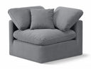 Indulge Velvet Upholstered Corner Modular Chair - Grey