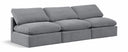 Indulge 105" Velvet Upholstered 3pc. Armless Modular Sofa - Grey