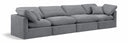 Indulge 140" Velvet Upholstered 4pc. Modular Sofa - Grey