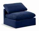 Indulge Velvet Upholstered Armless Modular Chair - Blue