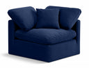 Indulge Velvet Upholstered Corner Modular Chair - Blue