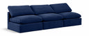 Indulge 105" Velvet Upholstered 3pc. Armless Modular Sofa - Blue