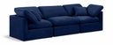 Indulge 105" Velvet Upholstered 3pc. Modular Sofa - Blue