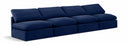 Indulge 140" Velvet Upholstered 4pc. Armless Modular Sofa - Blue