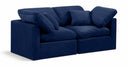 Indulge 70" Velvet Upholstered 2pc. Modular Loveseat - Blue