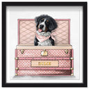 Pink Luxury Trunk - Custom Pet Portrait