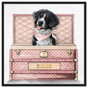 Pink Luxury Trunk - Custom Pet Portrait