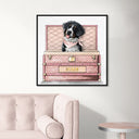 Pink Luxury Trunk - Custom Pet Portrait