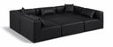 Cube 108" Vegan Leather Upholstered 6pc. Modular Sectional - Black