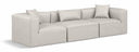Cube 108" Vegan Leather Upholstered 3pc. Modular Sofa - Cream
