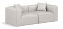 Cube 72" Vegan Leather Upholstered 2pc. Modular Loveseat - Cream