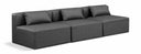 Cube 108" Vegan Leather Upholstered 3pc. Armless Modular Sofa - Grey
