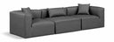 Cube 108" Vegan Leather Upholstered 3pc. Modular Sofa - Grey