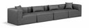 Cube 144" Vegan Leather Upholstered 4pc. Modular Sofa - Grey